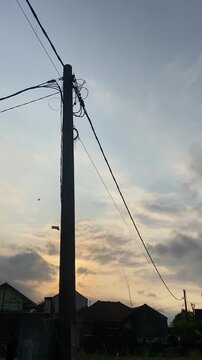 power lines in the sunset