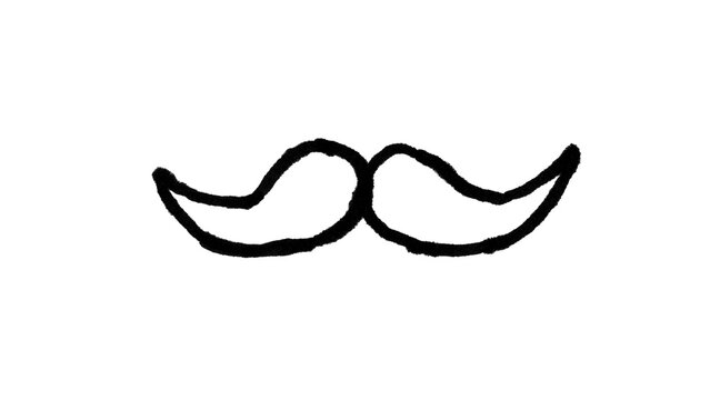 Hand-Drawn Handlebar Mustache Doodle for Photoshop & Illustrator