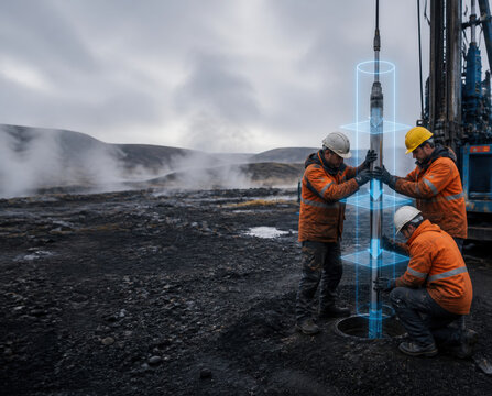 Geothermal Crew Lowering Probe with Depth Hologram