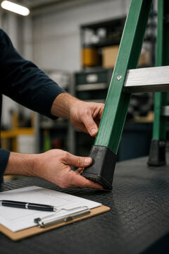 Ladder Foot Grip Inspection for Workplace Safety, Fall Prevention and Equipment Maintenance