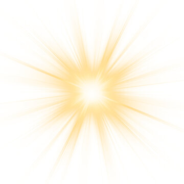 An intense starburst effect radiates from the center of the image. The bright golden-yellow rays extend sharply in irregular shapes with varying thickness.