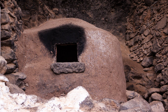 Detalla del horno del Museo Etnogr&aacute;fico de Barranco Hondo de Abajo en el municipio de G&aacute;ldar en la isla de Gran Canaria, Espa&ntilde;a