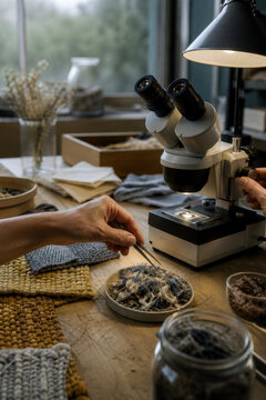 Recycled Textile Fiber Microscope Review for Material Quality, Circular Fashion and Recycling Research
