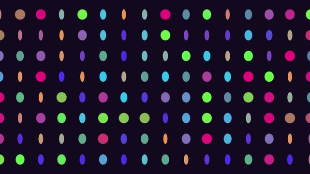 Abstract Geometric Background With Rotating Colorful Polka Dots Pattern Seamless Loop Motion
