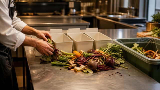 Restaurant Kitchen Food Waste Reduction Analysis with Copy Space