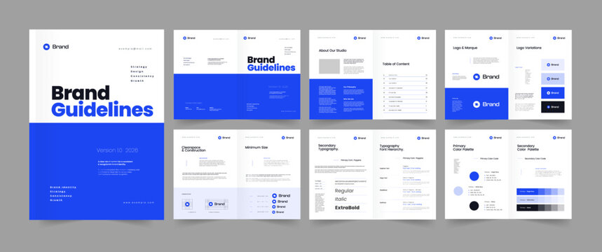 Brand Guideline Layout Template, Brand Guide Book. 