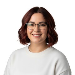 Fototapeta premium Smiling woman with glasses and short hair