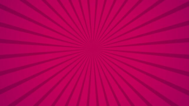 Abstract pink sunburst background with radial rays in a comic book pop art style