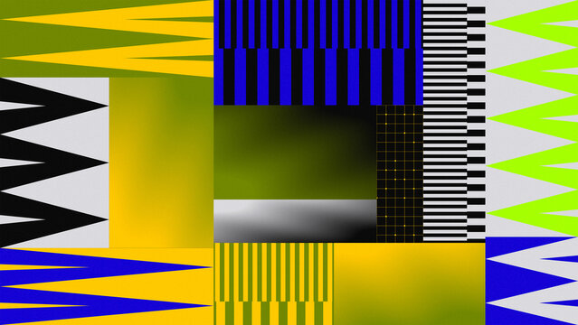 colorful pattern collage mosaic grid stripe triangle piano key geometric olive blue background banner website header wallpaper