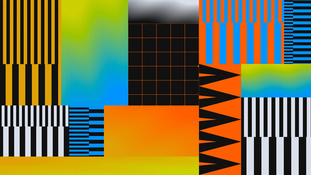 colorful pattern collage mosaic grid stripe piano key geometric gold teal orange background banner website header wallpaper