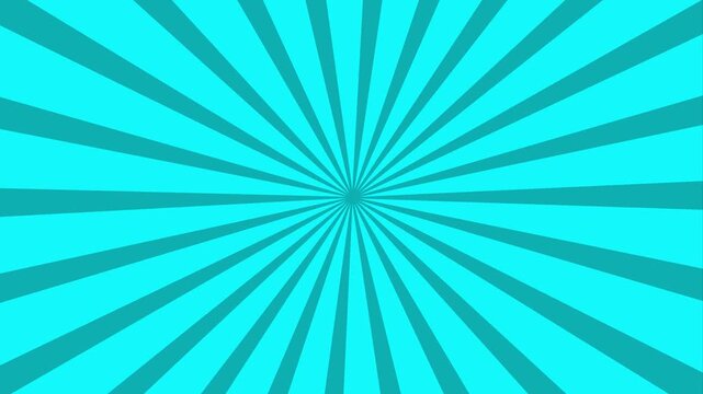 Bright blue comic book style sunburst background with radial stripes for graphic design projects