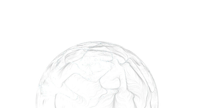 Abstract white sphere with flowing lines, ideal for technology, data, or futuristic conce