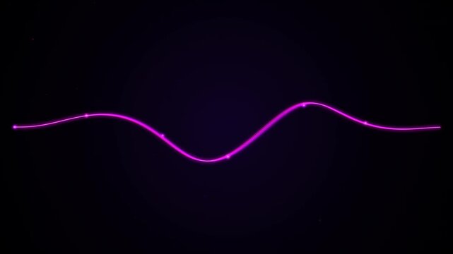 Purple Neon Audio Waveform Oscillating on Dark Background
