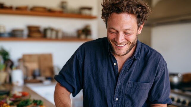Happy Chef Smiling in Kitchen