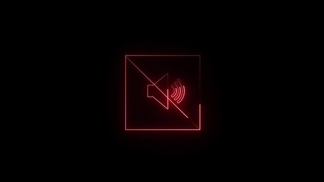 Muted speaker symbol animation displays a diagonal prohibition bar. Silent mode audio sound cancellation triggers on muted speaker symbol. Acoustic volume restriction regulations guide speaker symbol.