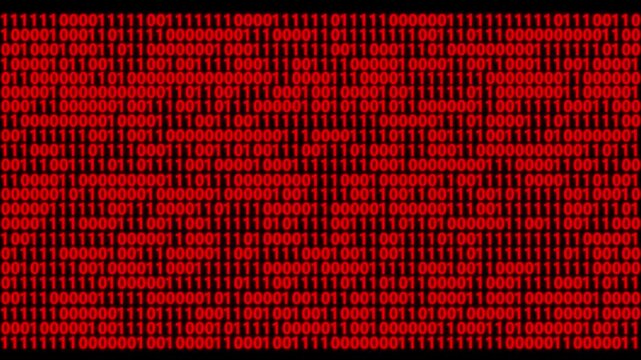Binary code motion video with green digital matrix data background . Perspective wall of binary code digital pattern background.