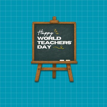 Happy teachers day 5th october greeting card 