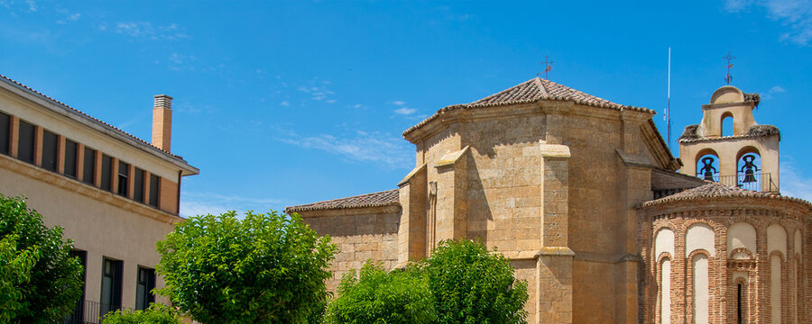 Historic square and church in ciudad rodrigo spain