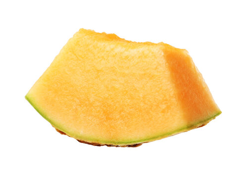 Piece of ripe Cantaloupe melon on transparent background