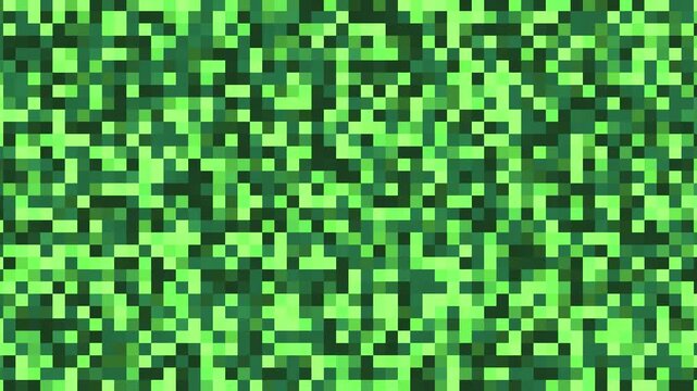 Abstract Green Pixel Mosaic Background Seamless Loop Motion Graphic