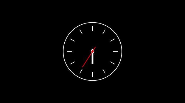 simple clock animation stock video footages