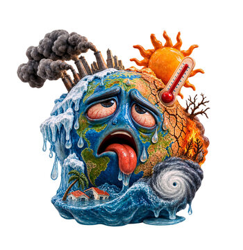 El Ni&ntilde;o Climate Phenomenon Concept with Extreme Heat, Flooding, Drought, Wildfires and Severe Weather