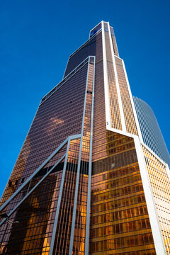 Skyscrapers of Moscow-City in business center at downtown in Moscow