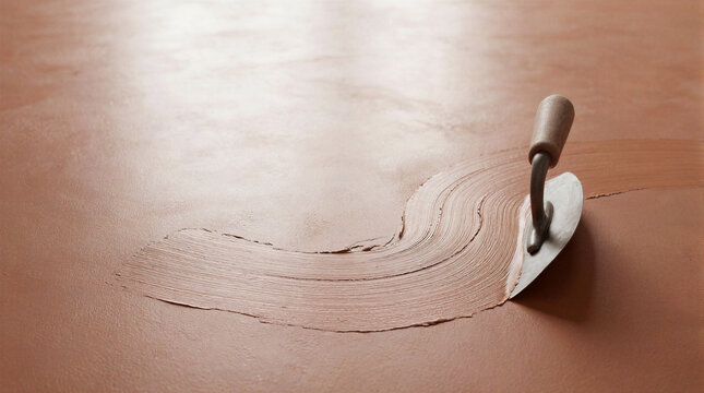Terracotta marmorino plaster finish applied with a Japanese trowel showcasing subtle wave marks and satin sheen