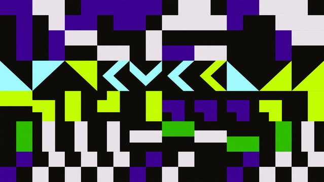 Purple and cream geometric pattern with triangle chevron and arrow shape on black background