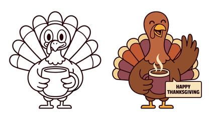 Fototapeta premium Celebrating thanksgiving day with joyful turkeys a festive illustration depicting gratitude family and the warm spirit of the annual autumn holiday season