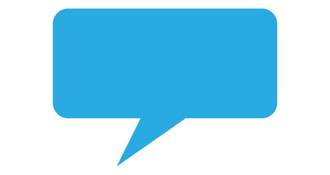 Blue speech bubble rectangular message box for chat box design