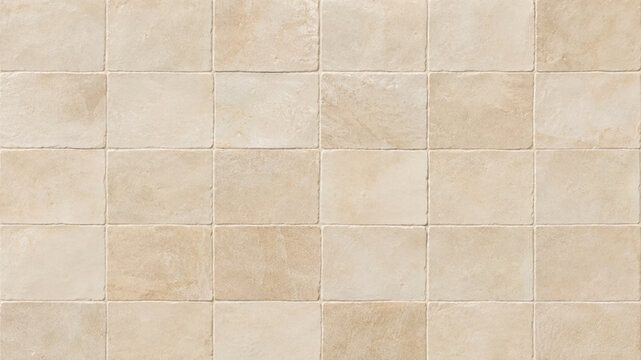Beige travertine stone tile wall texture, rustic limestone brick background, natural marble mosaic surface for interior design