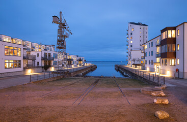 Kalmar Dock at night in Sweden © FOLIO