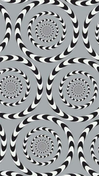 Monochrome Spiral Optical Illusion Pattern