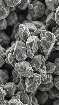 Crystalline lithium titanate lto ceramic particles, microscopic scanning electron microscopy view demonstrating sharp titanium oxide crystal morphology, active battery anode interphase surface.