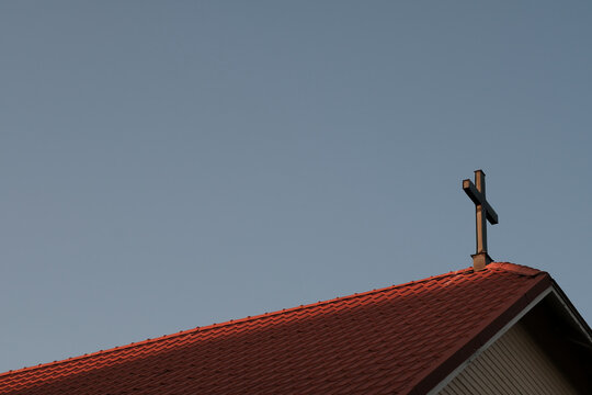Low angle view of church under clear sky