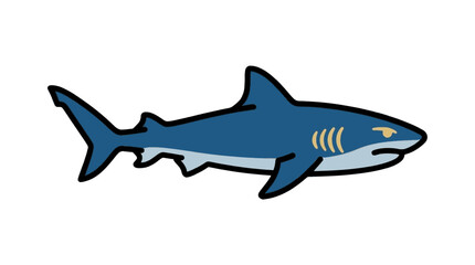Obraz premium Tiger shark flat vector icon