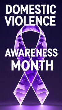 Banner poster domestic violence awareness month, prevention of aggression against women AI-Generated