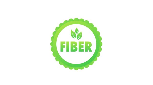 High fiber food label animation for healthy nutrition