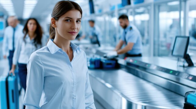 Travelers at High-Tech Airport Security