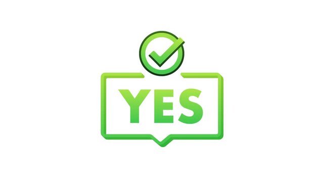 Animated yes and no buttons with checkmark icon