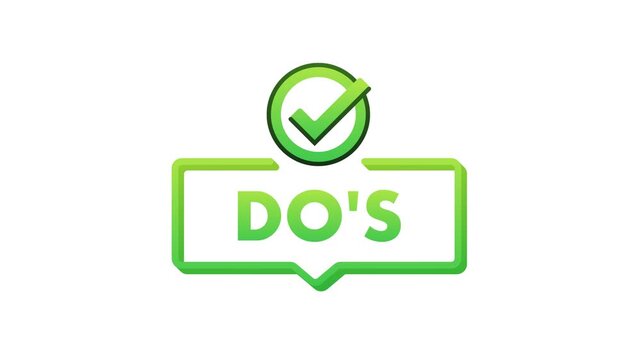 Animated do's and don'ts list with checkmarks