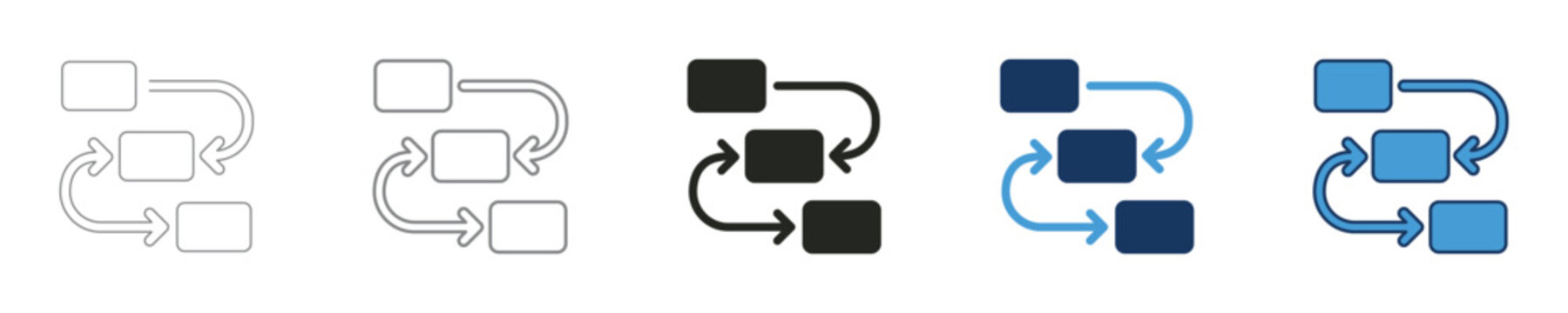 Workflow process flowchart business diagram icon, vector illustration