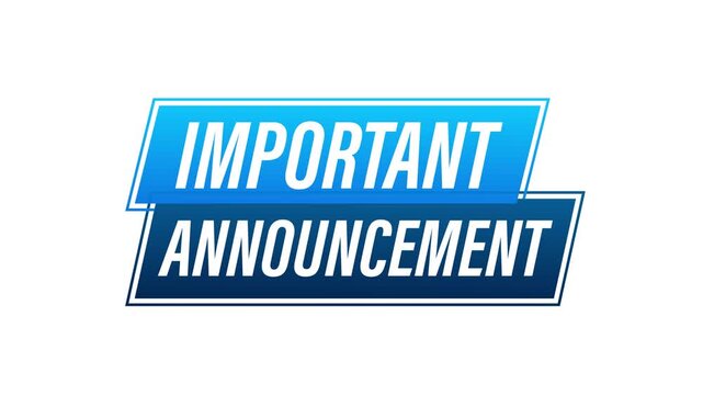 Important announcement animated blue lower third banner