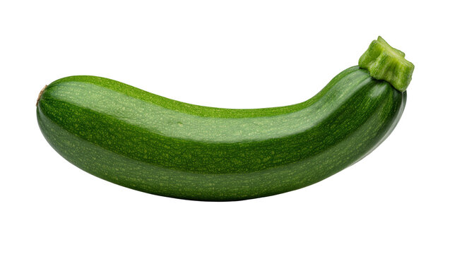 Fresh green zucchini vegetable, isolated on transparent background