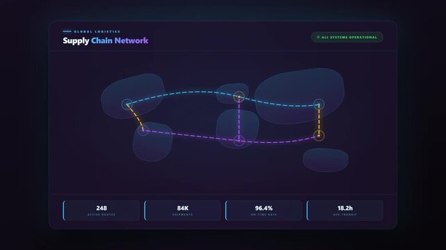 Global Supply Chain Network Map &mdash; Logistics Animation 4K