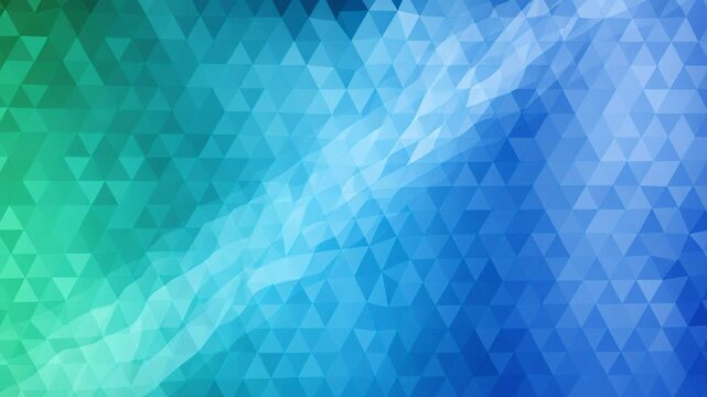 Abstract Geometric Pattern in Blue and Green: A mesmerizing abstract background composed of countless small triangles in varying shades of blue and green, forming a vibrant and dynamic visual texture.