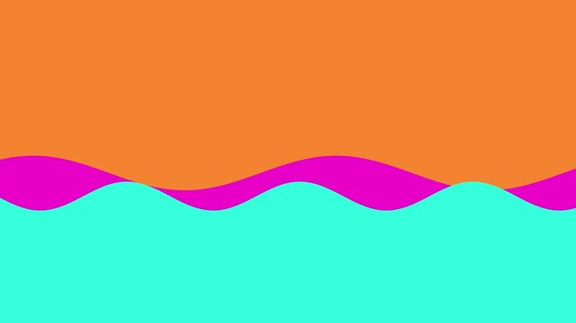 Abstract Colorful Waves Background Animation With Orange Pink and Turquoise Colors