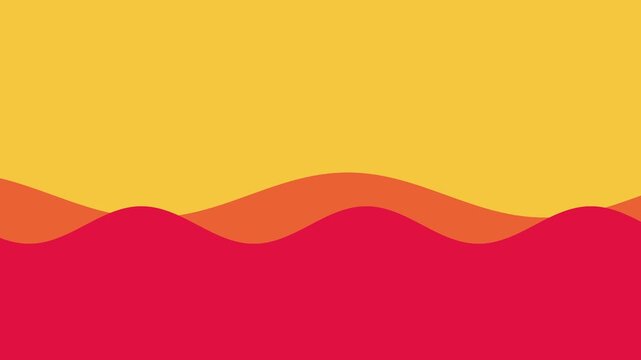 Abstract Motion Background With Flowing Red and Orange Waves on Yellow Background