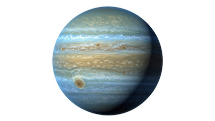 Detailed view of Jupiter s swirling cloud bands and Great Red Spot, isolated on transparent background © Mira